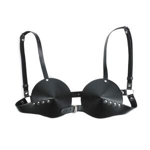 1944 Leather Bullet Cup Bra Body Harness Adjustable Brooch Buckle Punk